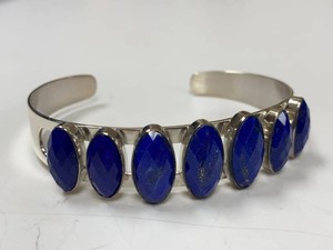 Jay King DTR Sterling Silver Faceted Lapis Lazuli Cuff Bracelet w Box