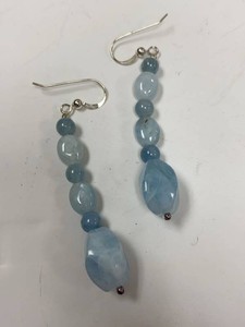 Jay King Sterling Silver Aquamarine Dangle Earrings Original Box