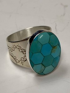 Jay King Mine Finds Sterling Silver Turquoise Adjustable Ring w Box