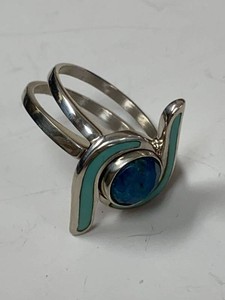 Jay King Sterling Silver Blue Stone Statement Ring Approx 9 with Box
