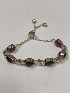 Jay King 925 Sterling Silver Multistone Bolo Bracelet w Original Box