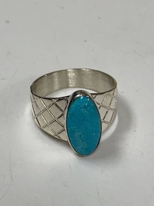 Jay King Sterling Silver Turquoise Ring Approx Size 10 with Box