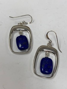 Jay King Mine Finds Sterling Silver Lapis Drop Earrings With Box