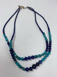 Jay King Sterling 2-Strand Lapis Turquoise Bead Necklace w Box