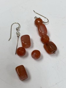 Jay King Mine Finds Carnelian Sterling Silver Earrings Broken w Box