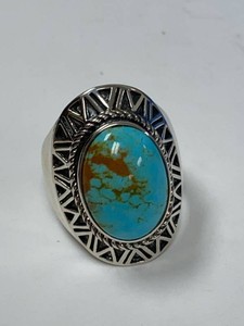 Jay King Sterling Silver Turquoise Oval Statement Ring w Original Box