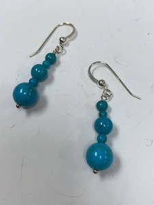 Jay King Mine Finds Sterling Turquoise Dangle Earrings Box Pouch