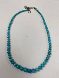 Jay King Turquoise Bead Necklace Sterling Silver Graduated w Box