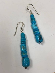 Jay King Mine Finds Turquoise Bead Dangle Earrings Sterling Silver w Box