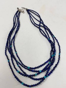 Jay King Lapis Lazuli Turquoise Multi Strand Necklace Sterling