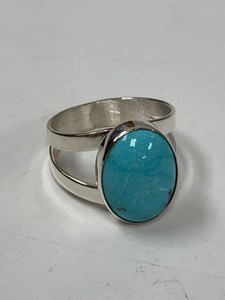Jay King Sterling Silver Oval Turquoise Ring Adjustable w Box