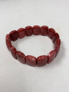 Jay King Mine Finds Red Gemstone Stretch Bracelet Sterling Silver w Box