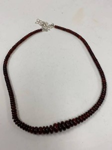 Jay King Mine Finds Red Rondelle Bead Necklace Sterling Silver w Box