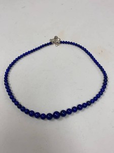 Jay King Lapis Lazuli Graduated Bead Necklace Sterling Silver w Box