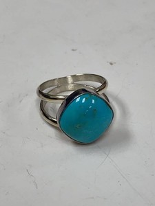 Jay King Sterling Silver Turquoise Ring Split Shank Approx Size 9
