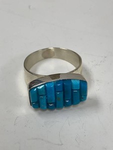 Jay King Sterling Silver Turquoise Inlay Ring Approx Size 10 w Box