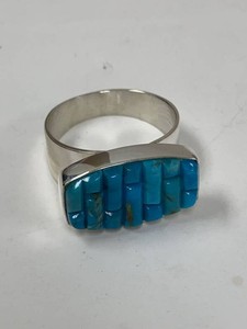 Jay King Sterling Silver Turquoise Inlay Statement Ring with Box