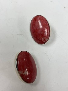 Jay King Mine Finds Sterling Silver Red Stone Stud Earrings w Box