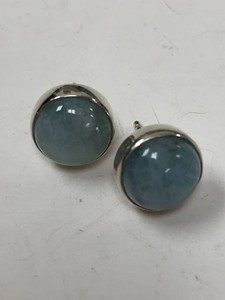 Jay King Blue Chalcedony Sterling Silver Stud Earrings with Box