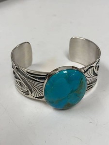 Jay King Sterling Silver Turquoise Cuff Bracelet w Original Box