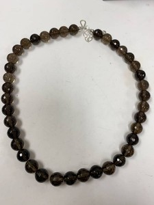 Jay King Smoky Quartz Beaded Necklace Sterling Silver w Box