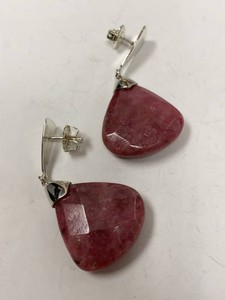Jay King Mine Finds Sterling Silver Pink Stone Dangle Earrings w Box
