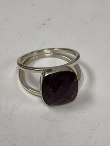 Jay King Mine Finds Sterling Silver Red Stone Ring Approx. Size 9