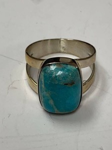 Jay King Sterling Silver Turquoise Ring Approx Size 9 with Original Box