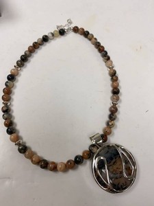 Jay King Mine Finds Dendritic Agate Pendant Necklace Sterling Silver