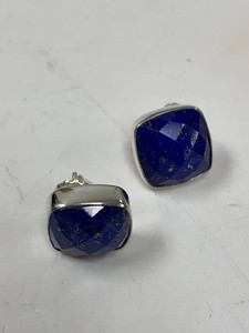 Jay King Sterling Silver Lapis Lazuli Cushion Stud Earrings w Box