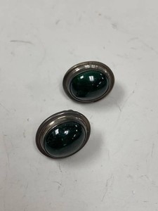 Jay King Mine Finds Sterling Silver Green Stone Stud Earrings with Box