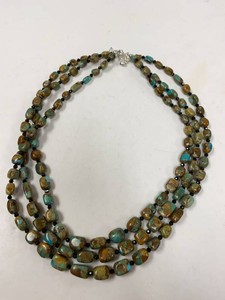 Jay King Mine Finds Turquoise 3-Strand Necklace Sterling Silver Box