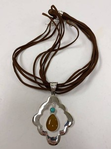 Jay King Mine Finds Sterling Silver Turquoise Pendant Necklace w Box