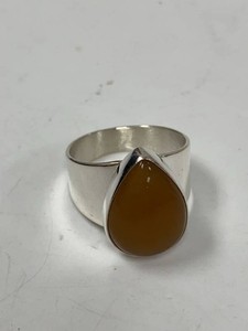 Jay King Sterling Silver Carnelian Teardrop Ring Approx. Size 10 w Box