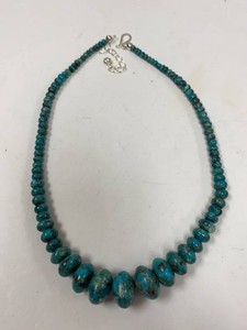 Jay King Mine Finds Turquoise Bead Necklace Sterling Silver w Box