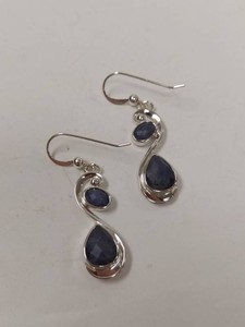 Jay King Sterling Silver Blue Stone Dangle Earrings with Original Box