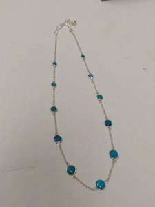 Jay King Sterling Silver Turquoise Station Necklace w HSN Box & Pouch
