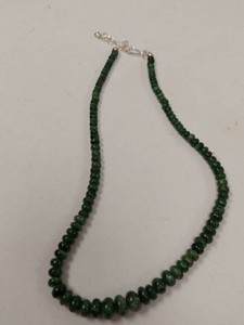 Jay King Mine Finds Green Gemstone Bead Necklace Sterling Silver