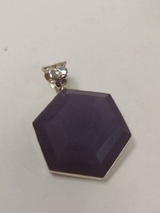 Jay King Mine Finds Sterling Silver Purple Hexagon Pendant with Box