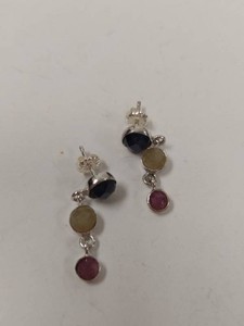 Jay King Mine Finds Sterling Silver Multi-Stone Dangle Earrings w Box