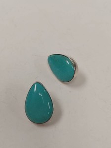 Jay King Mine Finds Sterling Silver Turquoise Stud Earrings w Box