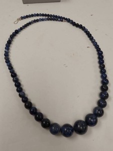Jay King Mine Finds Graduated Sodalite Bead Necklace Sterling Silver