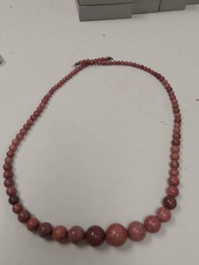 Jay King Rhodonite Graduated Bead Necklace Sterling Silver w Box