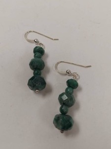 Jay King Mine Finds Sterling Silver Green Stone Dangle Earrings Boxed