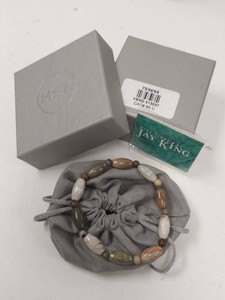 Jay King Multi-Stone Beaded Stretch Bracelet Sterling Silver w Box