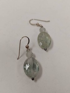 Jay King Sterling Silver Green Gemstone Dangle Earrings with Box