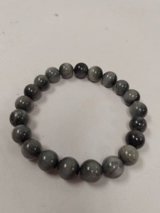 Jay King Mine Finds Gray Gemstone Bead Stretch Bracelet w Box Pouch