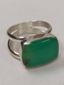 Jay King Mine Finds Sterling Silver Green Cabochon Ring Size 9 Box