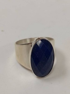 Jay King Sterling Silver Oval Lapis Statement Ring w Box Approx. Size 10