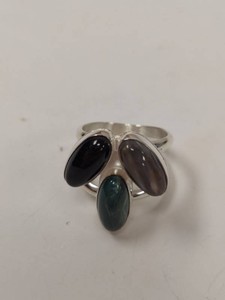 Jay King Mine Finds Sterling Silver Multistone Ring w Original Box